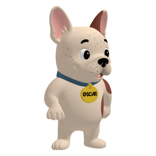 Oscar, a friendly dog, waving